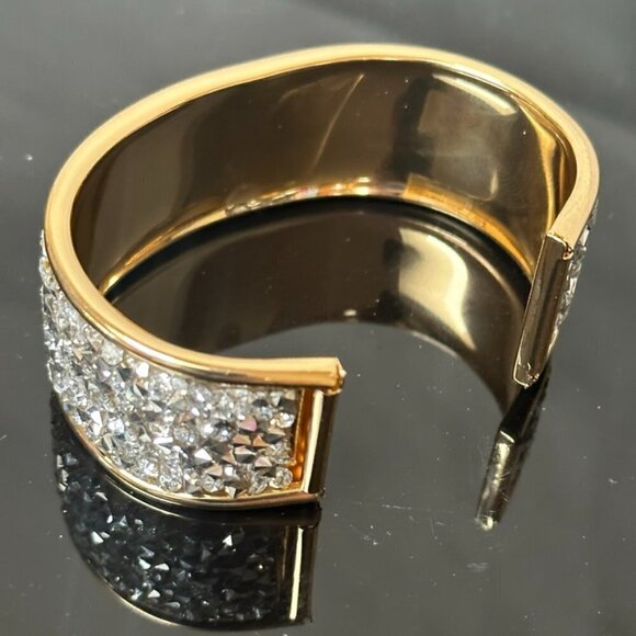 Silver Cuff Bracelet Wide Statement Glittery NWT Gift Club Party Bling Gold - Picture 8 of 9